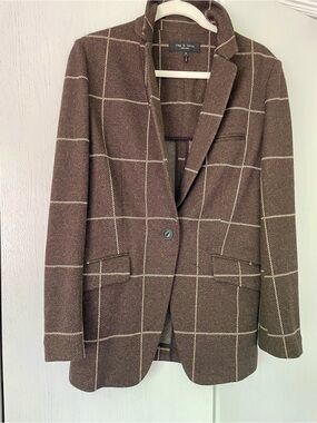 Rag & Bone Brown Margot Check Blazer Size 6